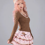 Rose Island Deer Core Layer Mini Skirt