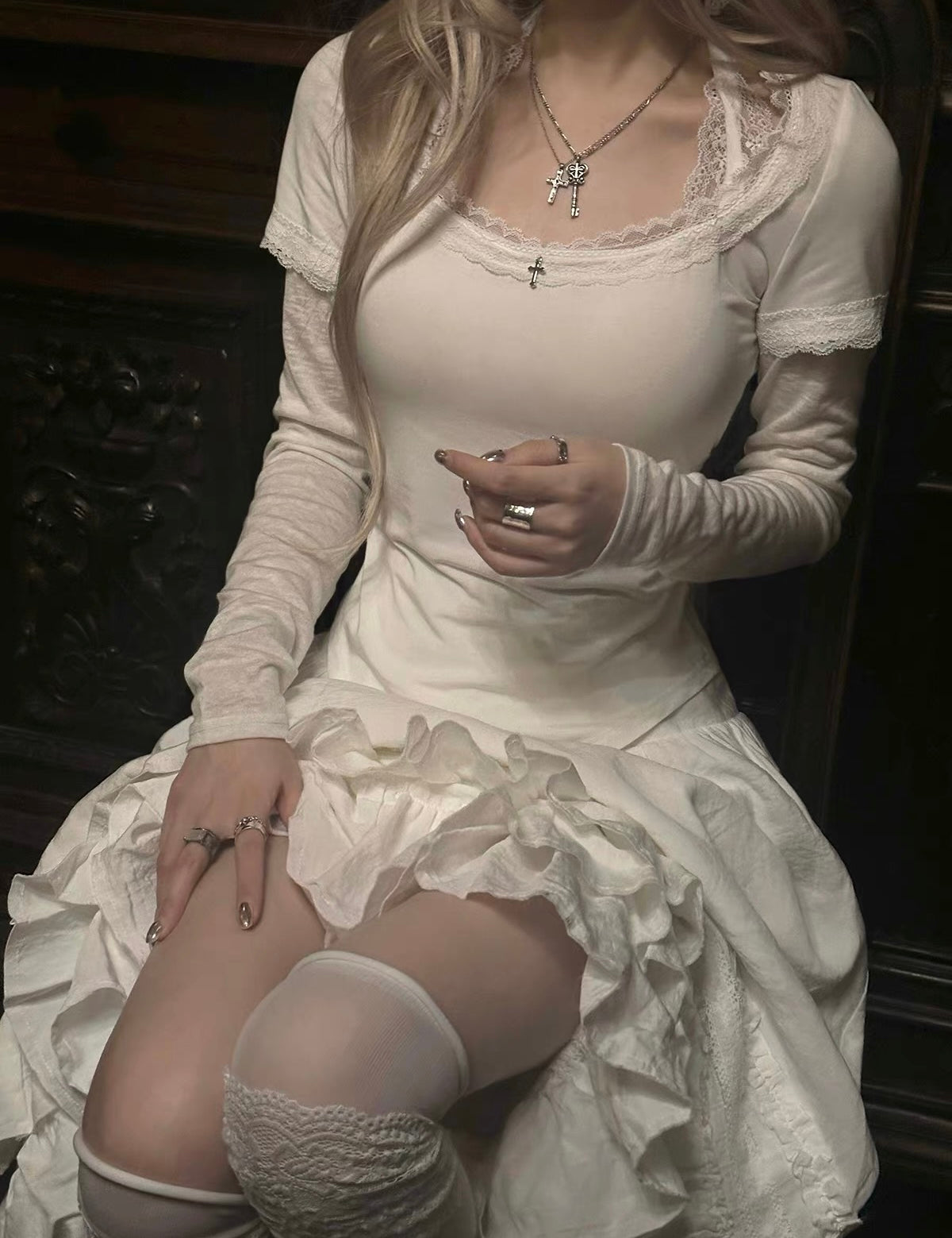 KittenClaw Dream Nocturne Lyocell and Linen Blend Moonlight Skirt