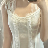 KittenClaw White Dream Cross Tank Corset Top