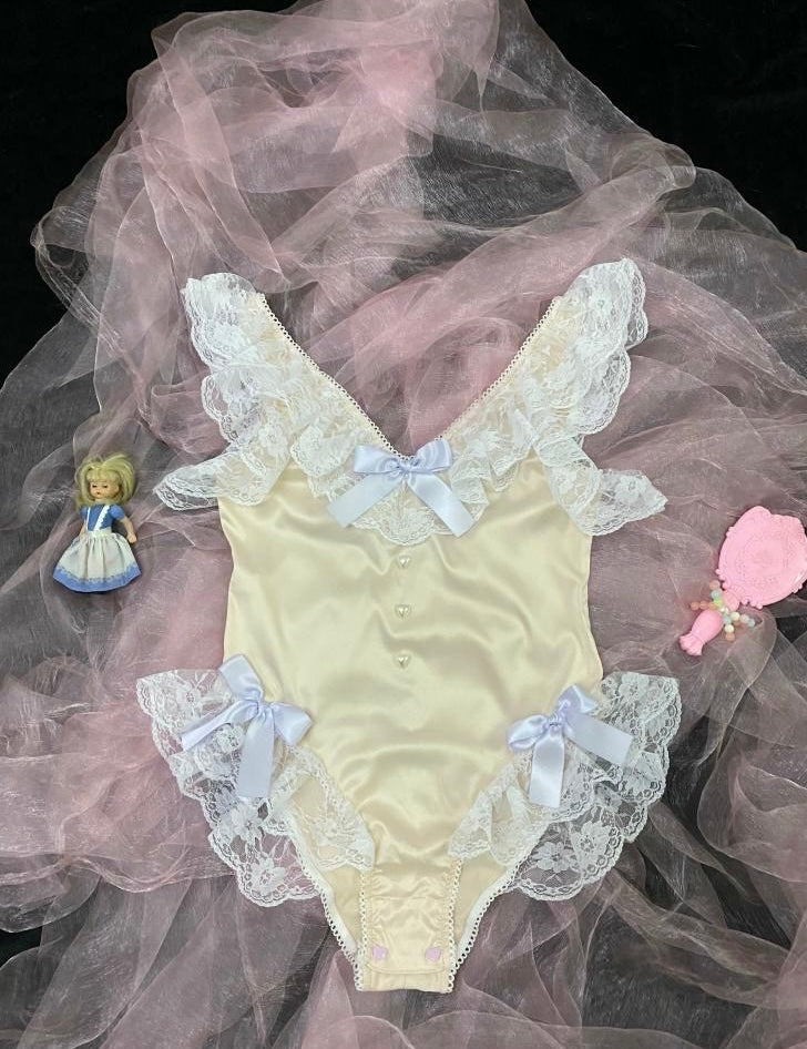 Get trendy with [Handmade Lingeire] Beige Angel Melody Lingerie Bodysuit -  available at Peiliee Shop. Grab yours for $39.90 today!