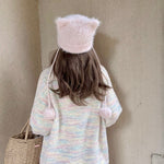 Get trendy with Pastel Rainbow Soft Pastel Knitting Oversized Sweater - Sweater available at Peiliee Shop. Grab yours for $19.90 today!