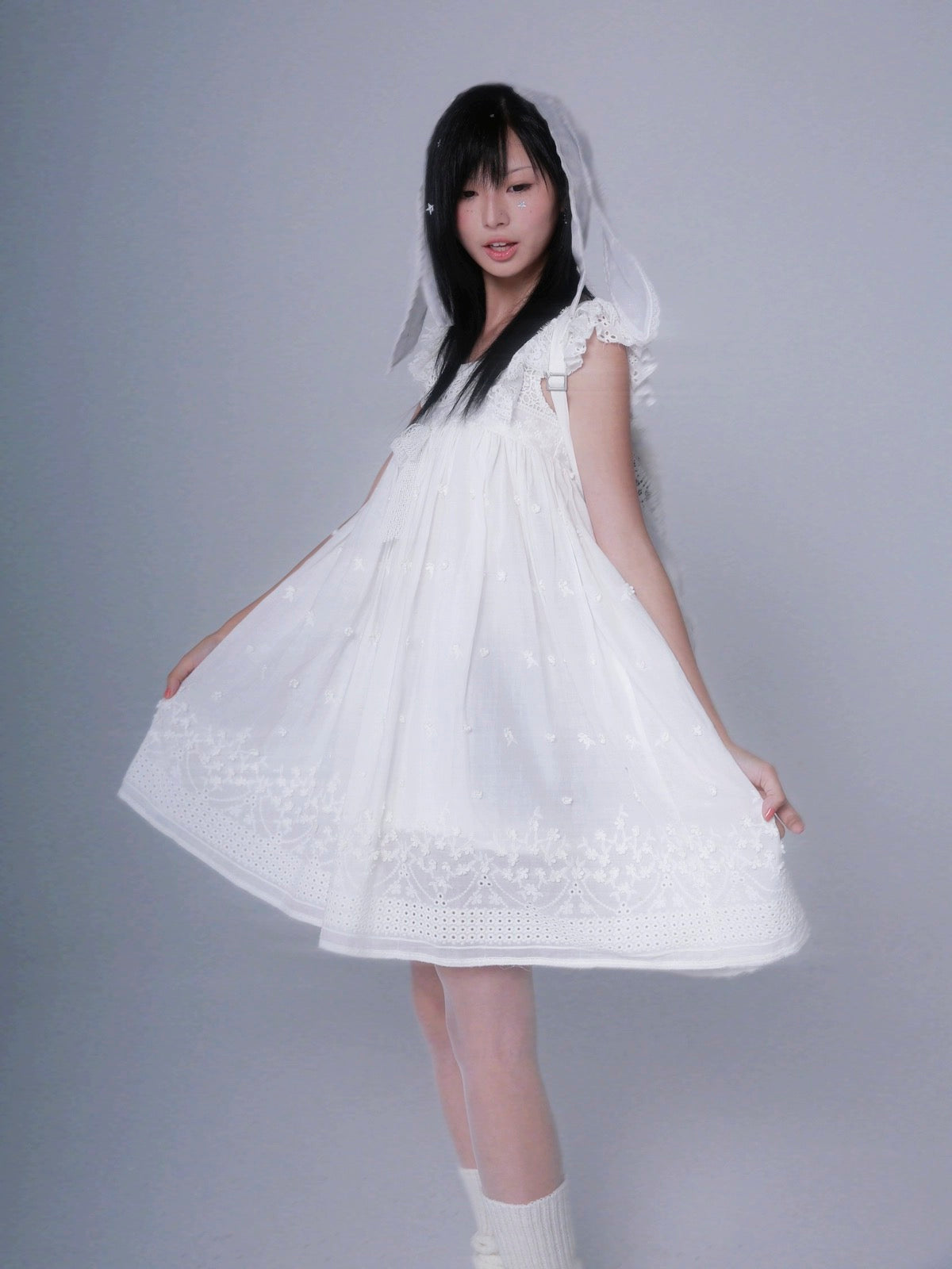 Get trendy with Angel Energy Cotton Mini Dress - Dress available at Peiliee Shop. Grab yours for $56 today!