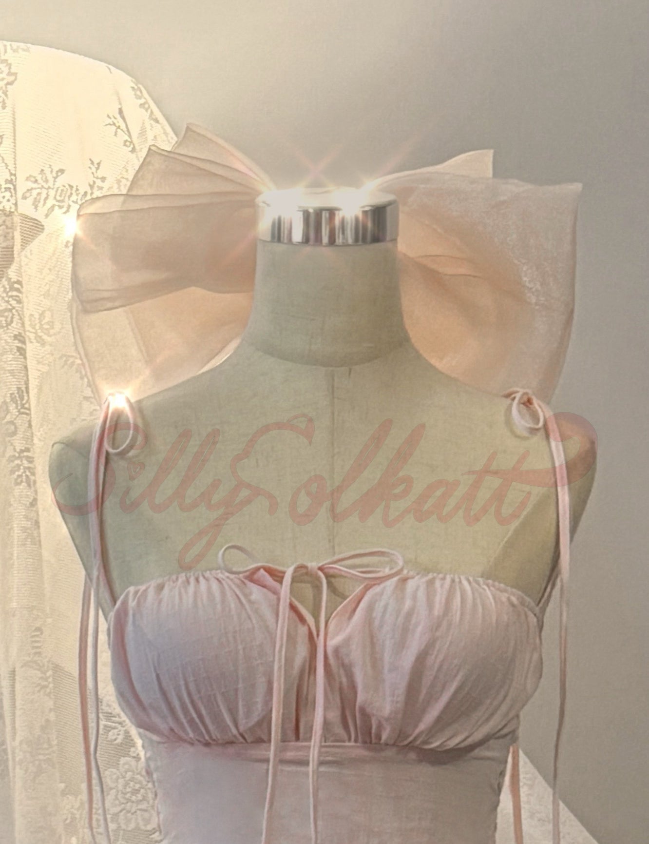 Pink Mist Melody Big Ribbon Hairpin