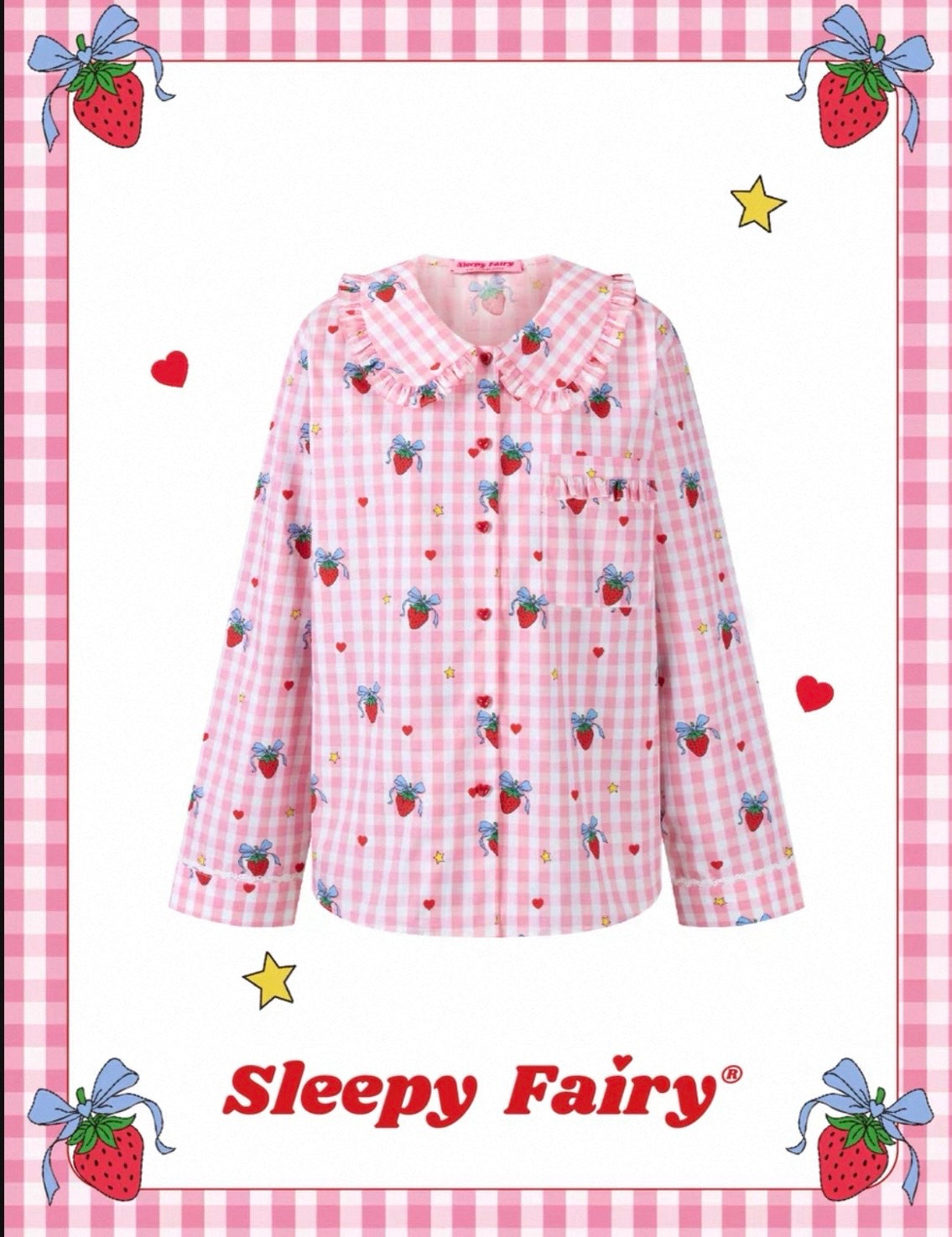 Sleepy Fairy Strawberry Cotton Pajamas Set