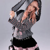 Evil Tooth Pirate Bunny Zipped Hoodie