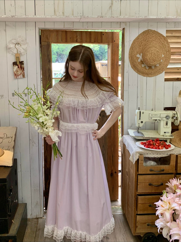 Customized Sewing Diary Handmade Lavender Moon Cotton Dress