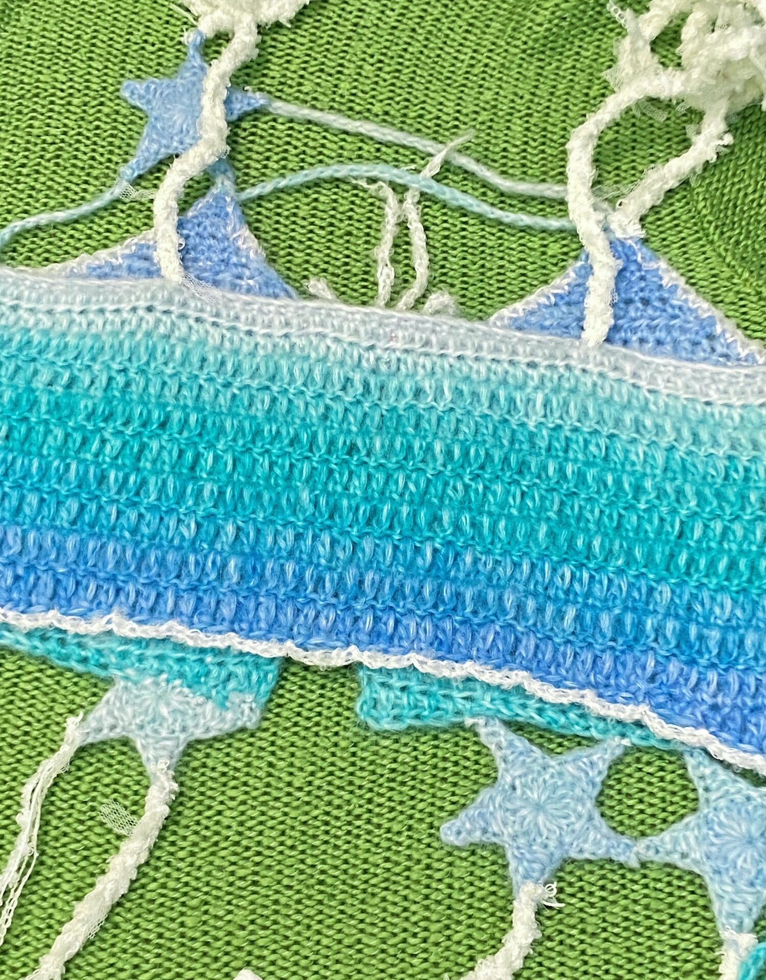 Get trendy with [Customized Hand Knitted] Sea Kissed Mermaid Knitting Crop Top -  available at Peiliee Shop. Grab yours for $59 today!