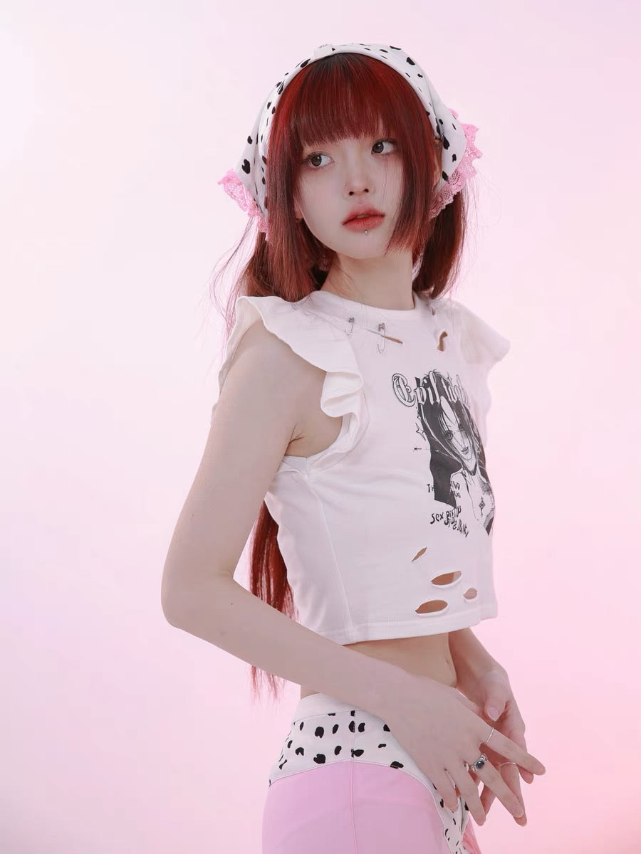 Get trendy with [Evil tooth] My bad girl crop top shirt - Shirts & Tops available at Peiliee Shop. Grab yours for $34 today!