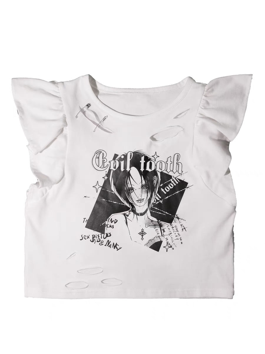 Get trendy with [Evil tooth] My bad girl crop top shirt - Shirts & Tops available at Peiliee Shop. Grab yours for $34 today!