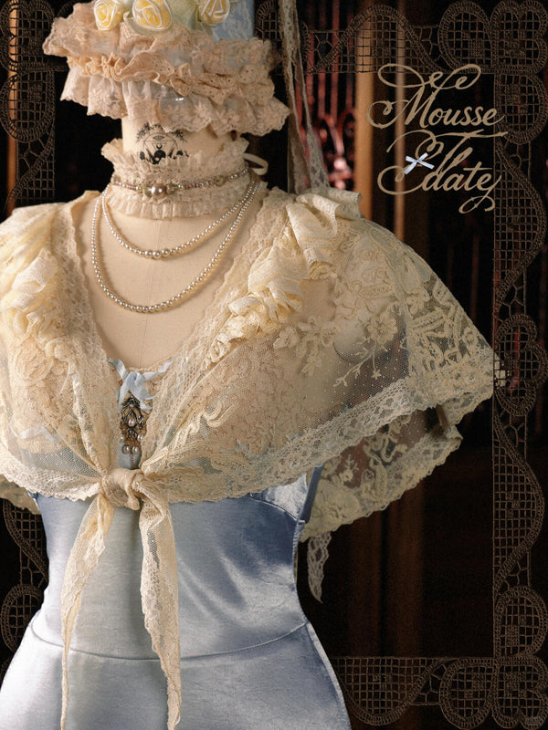 BloodSupply Happy Birthday Mousse Date Vintage Lace Scarf Cape