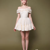 First Date NYC Annie Off Shoulder Bowknot Dress