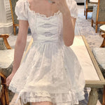 Get trendy with [Rose Candy] Cream Puff Princess Dress - Dresses available at Peiliee Shop. Grab yours for $38 today!
