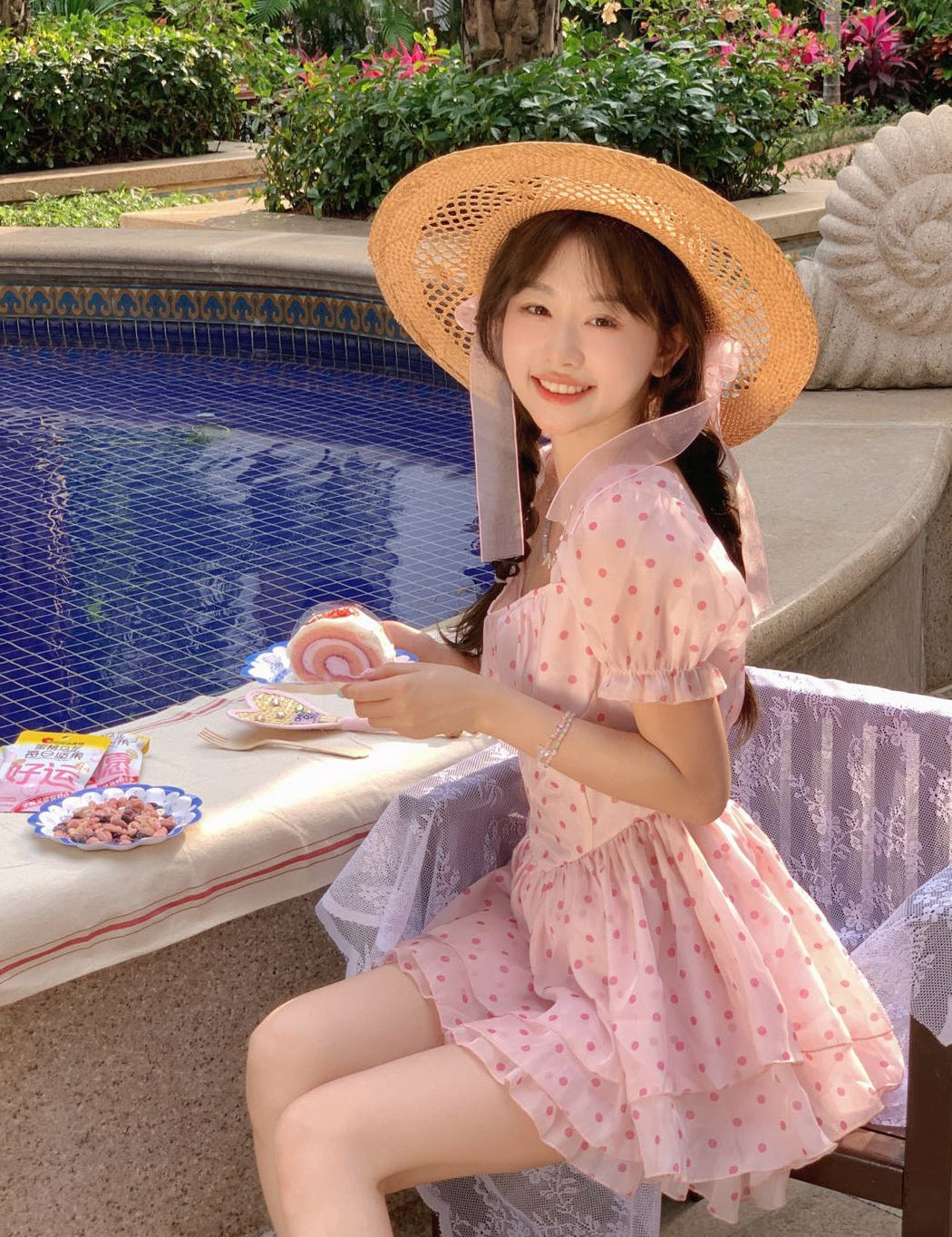 Get trendy with [Rose Candy] Sweet Rose Pink Mini Dress - Dresses available at Peiliee Shop. Grab yours for $36 today!
