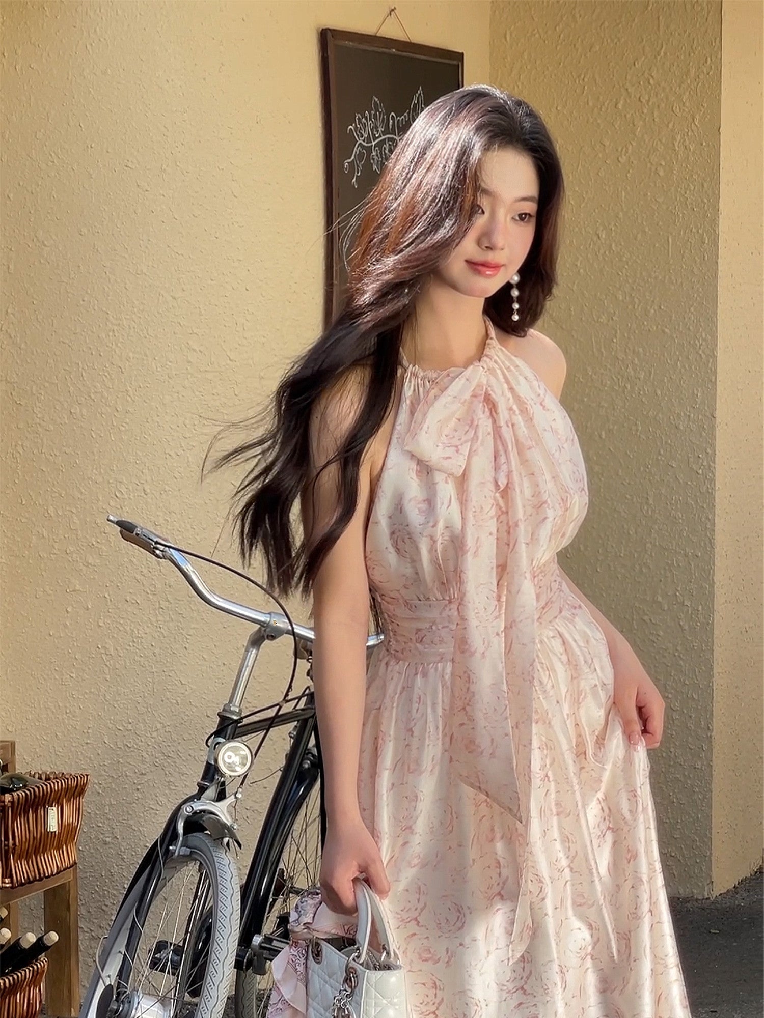 Get trendy with [Mummy Cat] Rose Mist Floral Dress Gown - Dress available at Peiliee Shop. Grab yours for $58 today!
