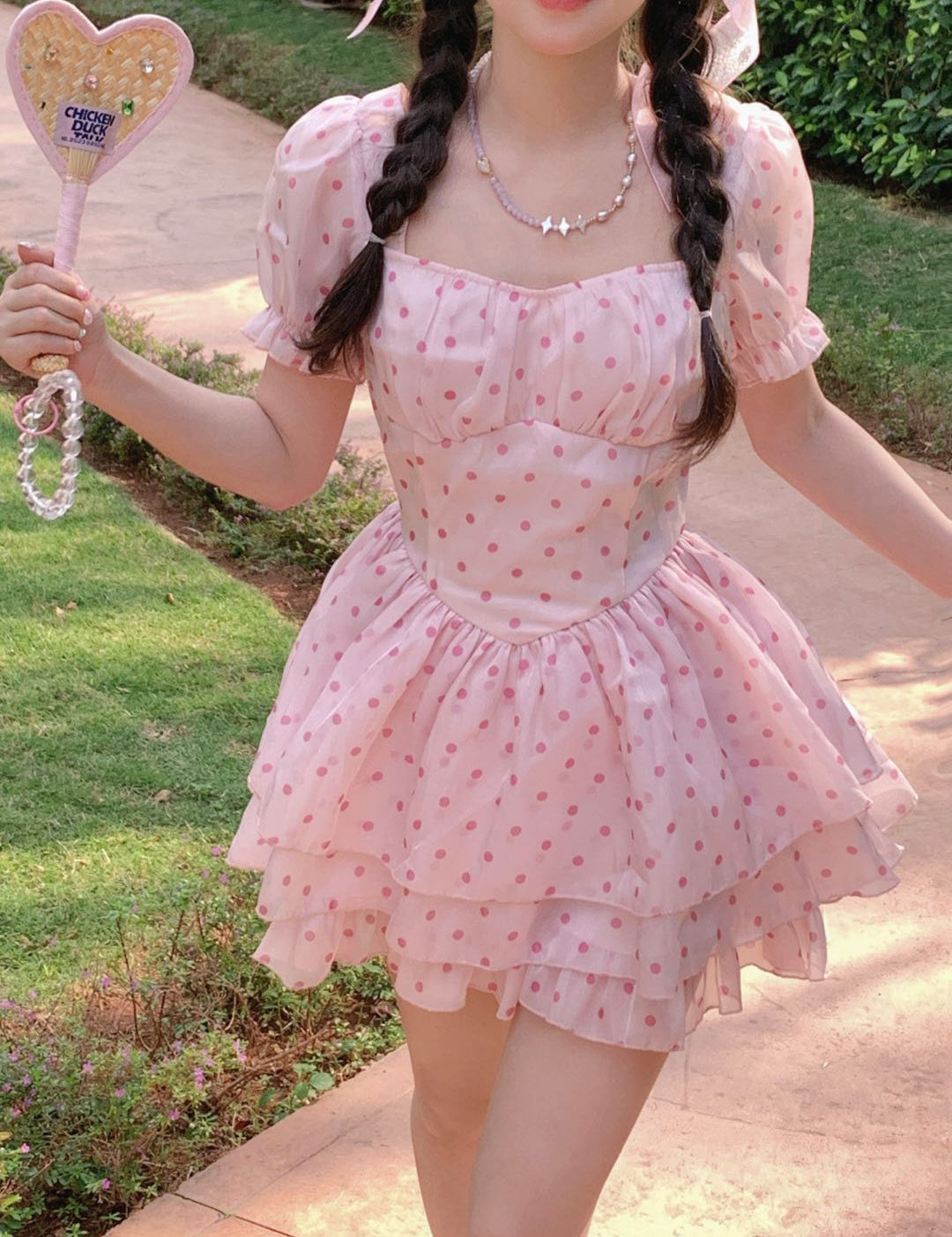 Get trendy with [Rose Candy] Sweet Rose Pink Mini Dress - Dresses available at Peiliee Shop. Grab yours for $36 today!