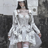Get trendy with [Blood Supply] Madhouse Distressed Dress Set - Dresses available at Peiliee Shop. Grab yours for $49 today!