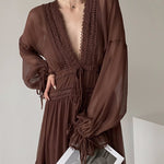 Get trendy with Ocean Heart Lace Maxi Dress - Dresses available at Peiliee Shop. Grab yours for $38 today!
