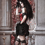 Get trendy with [Blood Supply] Halloween Royal Velvet Gothic Dress - Dresses available at Peiliee Shop. Grab yours for $56 today!