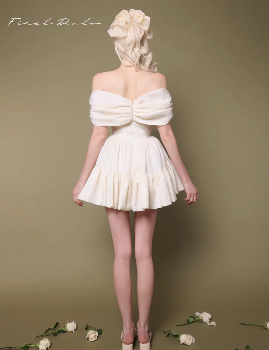 First Date NYC Annie Off Shoulder Bowknot Dress