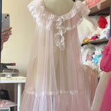 Get trendy with [August Unicorn] Rose romance transparent outer dress - handmade with love 