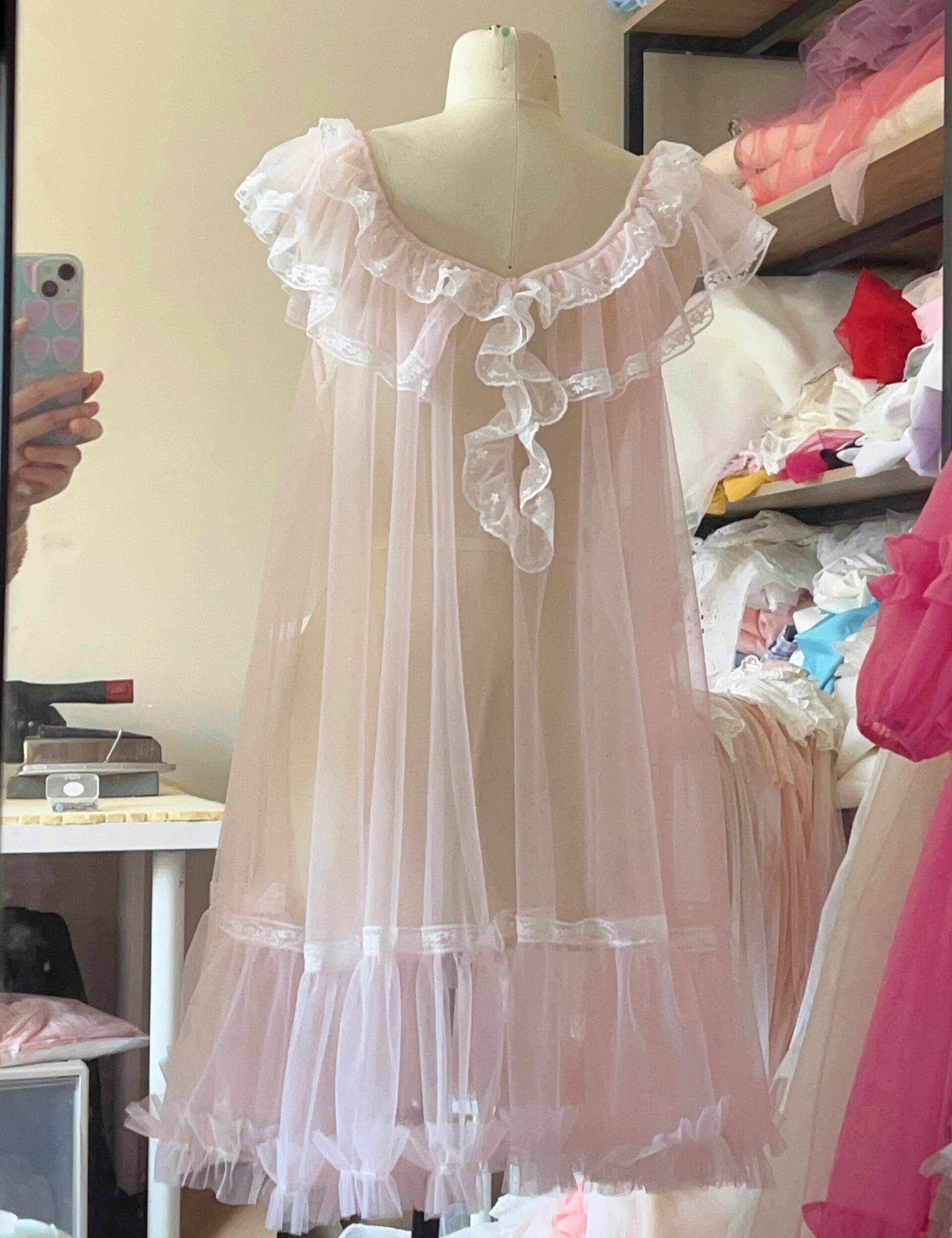 Get trendy with [August Unicorn] Rose romance transparent outer dress - handmade with love 