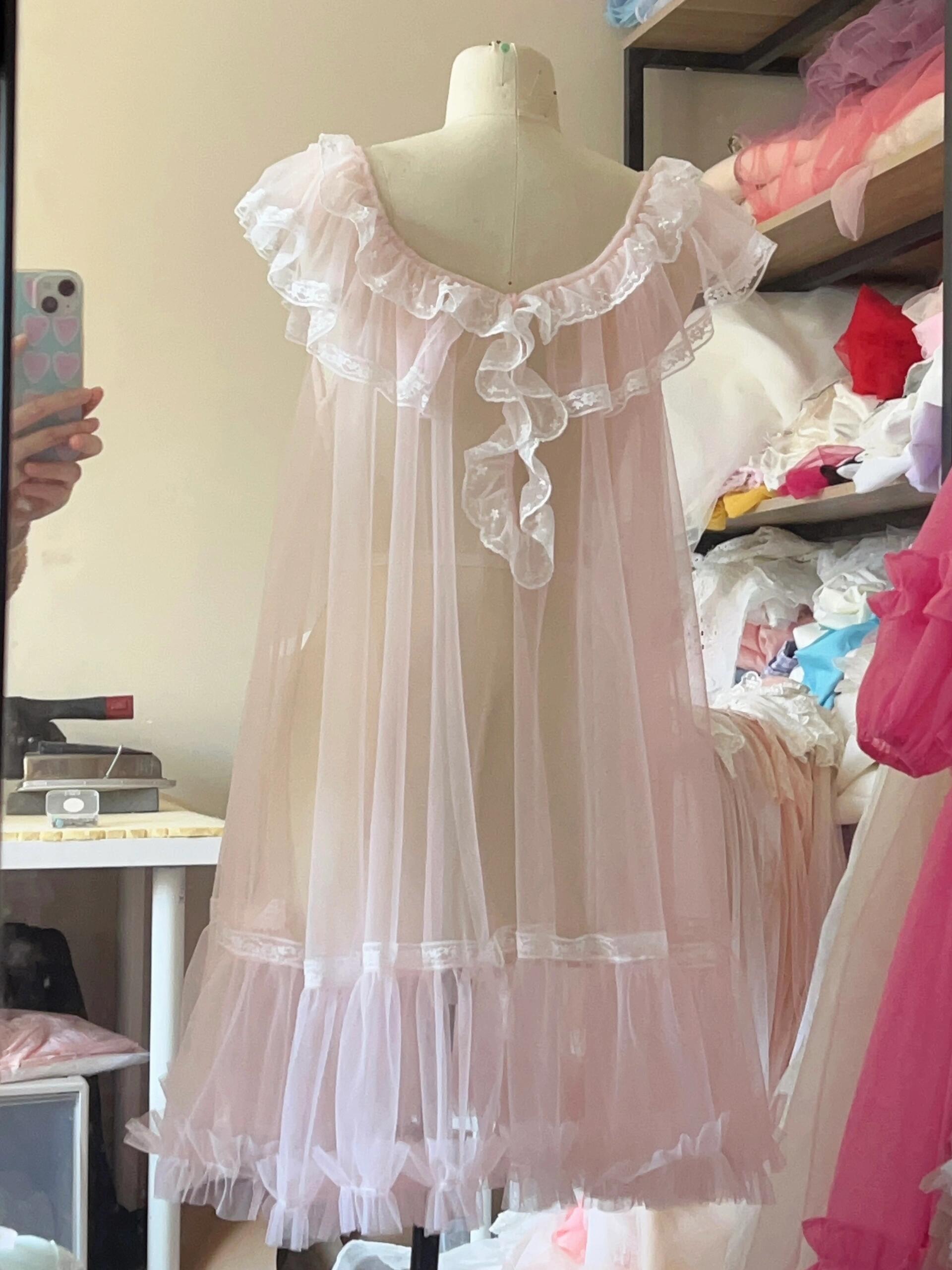 Get trendy with [August Unicorn] Rose romance transparent outer dress - handmade with love 