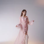 Get trendy with [Rose Island] Sunset Rose Robe Light Bikini Outer Beach wear -  available at Peiliee Shop. Grab yours for $65 today!