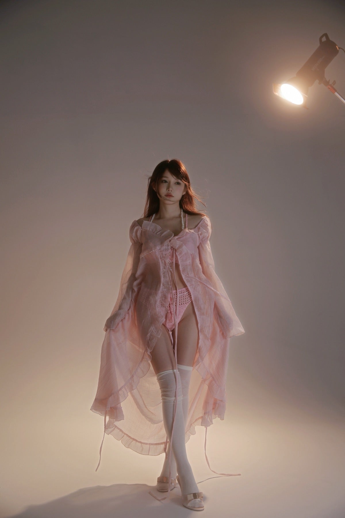 Get trendy with [Rose Island] Sunset Rose Robe Light Bikini Outer Beach wear -  available at Peiliee Shop. Grab yours for $65 today!