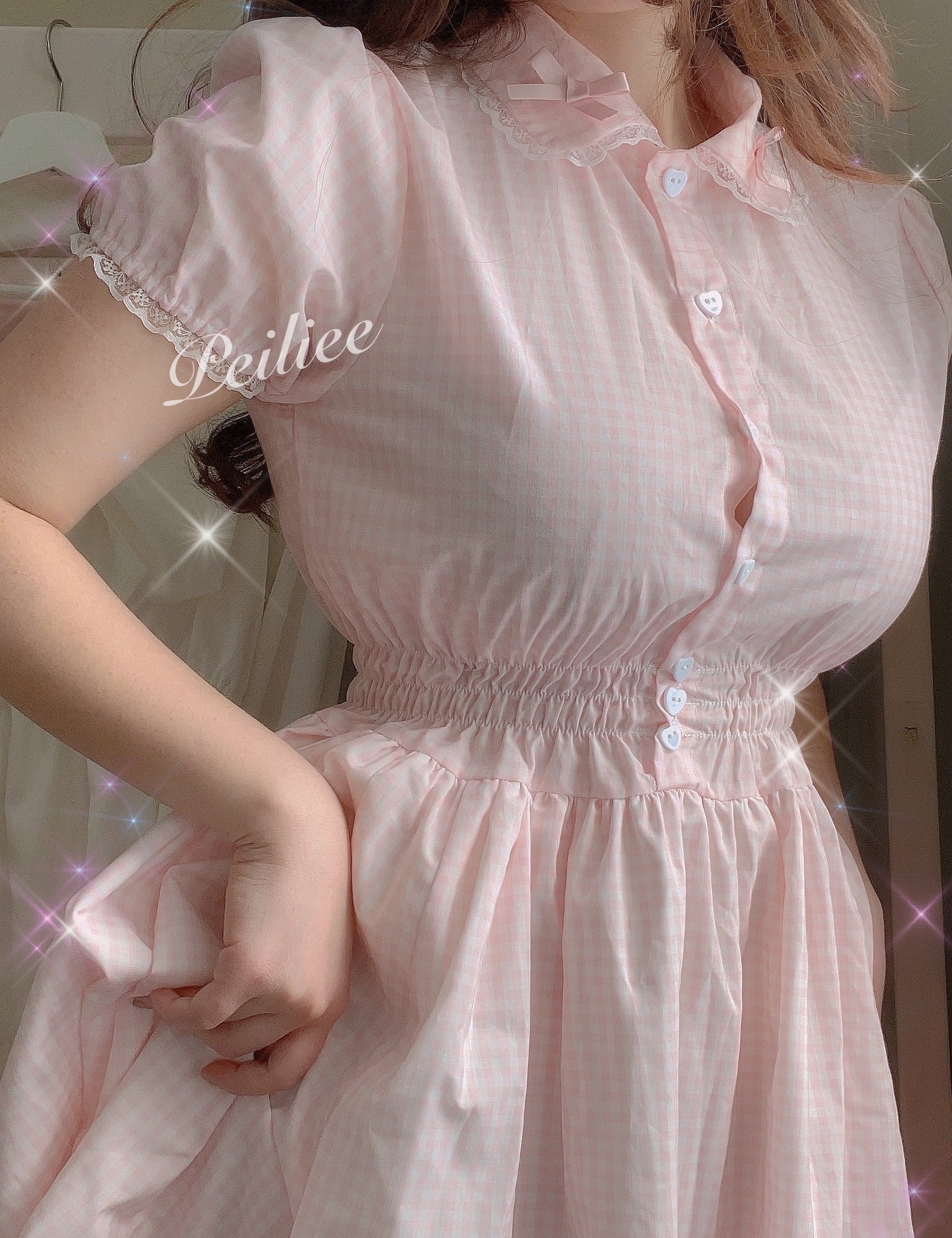 Get trendy with Sweden Warehouse [By Peiliee] Afternoon Tea At Tiffany Gingham Babydoll Mini Dress Lolita 1997 style -  available at Peiliee Shop. Grab yours for $30 today!