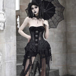 Get trendy with [Blood Supply]Alice Dark Gothic Corset Dress - Clothing available at Peiliee Shop. Grab yours for $18 today!