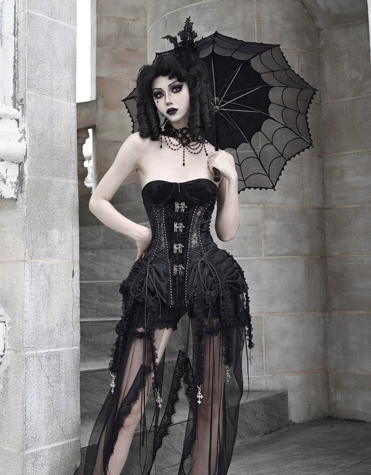 Get trendy with [Blood Supply]Alice Dark Gothic Corset Dress - Clothing available at Peiliee Shop. Grab yours for $18 today!