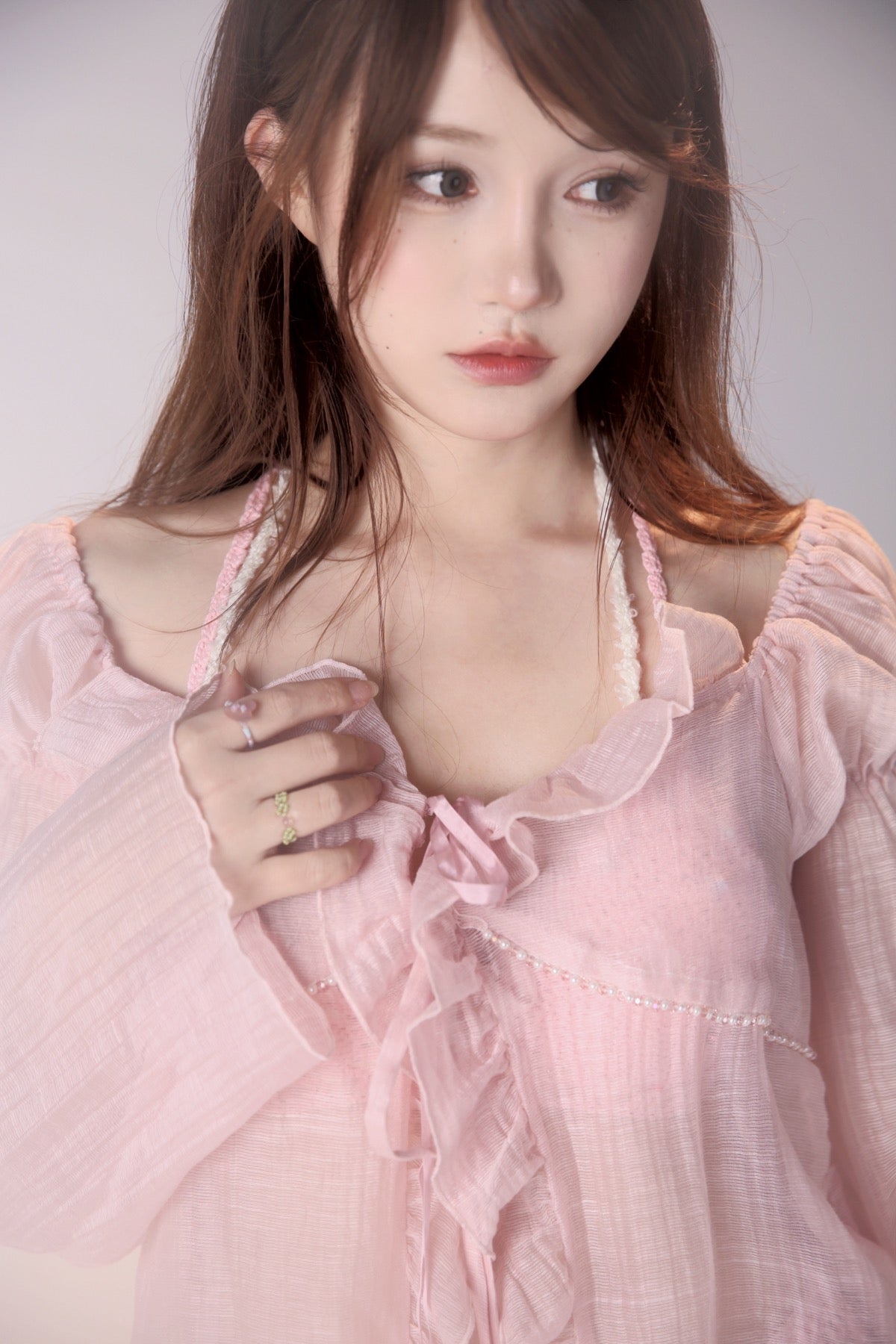 Get trendy with [Rose Island] Sunset Rose Robe Light Bikini Outer Beach wear -  available at Peiliee Shop. Grab yours for $65 today!