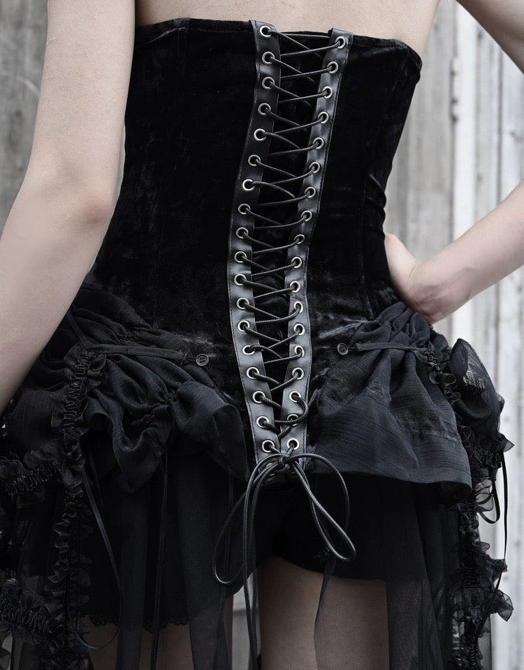 Get trendy with [Blood Supply]Alice Dark Gothic Corset Dress - Clothing available at Peiliee Shop. Grab yours for $18 today!