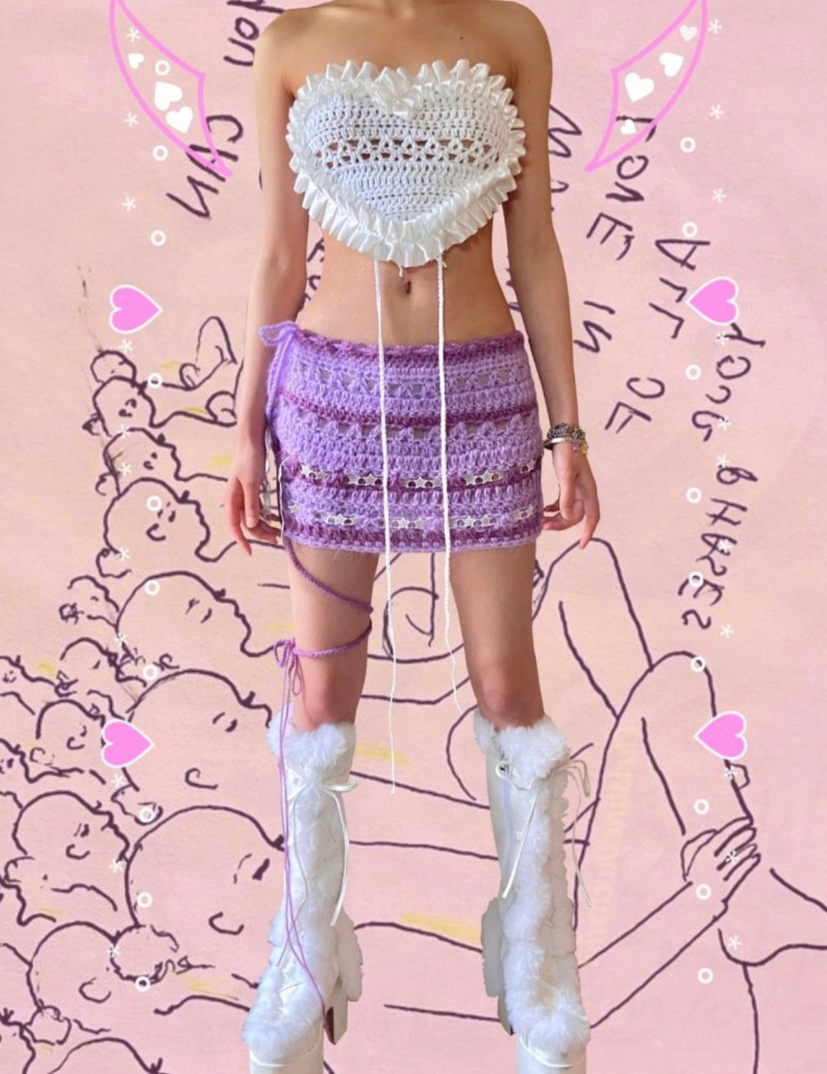 Get trendy with [Customized Handmade] Dolly Hearts Handmade heart shaped knitting top by Windoii Christmas -  available at Peiliee Shop. Grab yours for $45 today!