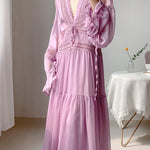 Get trendy with Ocean Heart Lace Maxi Dress - Dresses available at Peiliee Shop. Grab yours for $38 today!