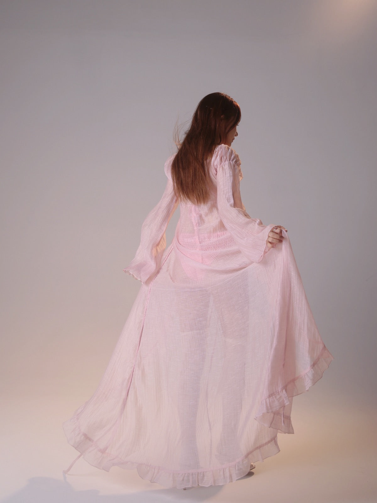 Get trendy with [Rose Island] Sunset Rose Robe Light Bikini Outer Beach wear -  available at Peiliee Shop. Grab yours for $65 today!
