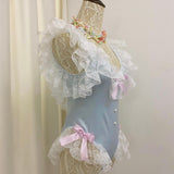 Get trendy with [Handmade Lingeire] Blue Angel Melody Lingerie Bodysuit -  available at Peiliee Shop. Grab yours for $39.90 today!