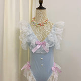 Get trendy with [Handmade Lingeire] Blue Angel Melody Lingerie Bodysuit -  available at Peiliee Shop. Grab yours for $39.90 today!