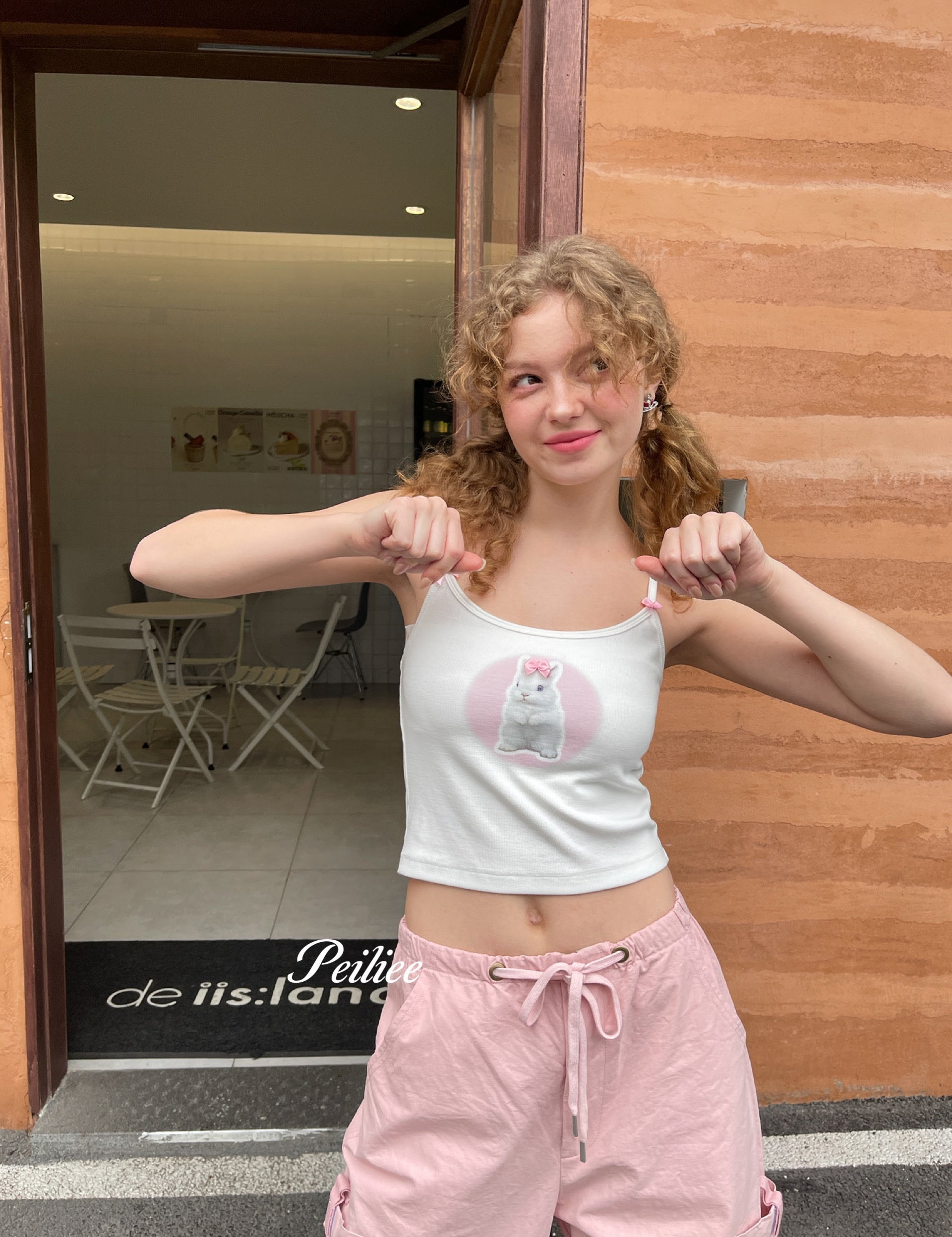 Get trendy with Bun Bun Love Crop Vest Top -  available at Peiliee Shop. Grab yours for $19.90 today!