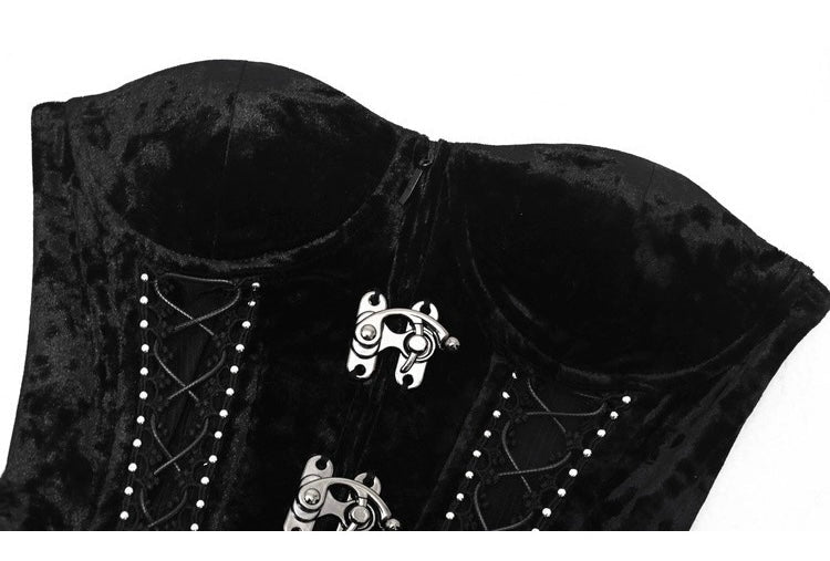 Get trendy with [Blood Supply]Alice Dark Gothic Corset Dress - Clothing available at Peiliee Shop. Grab yours for $18 today!