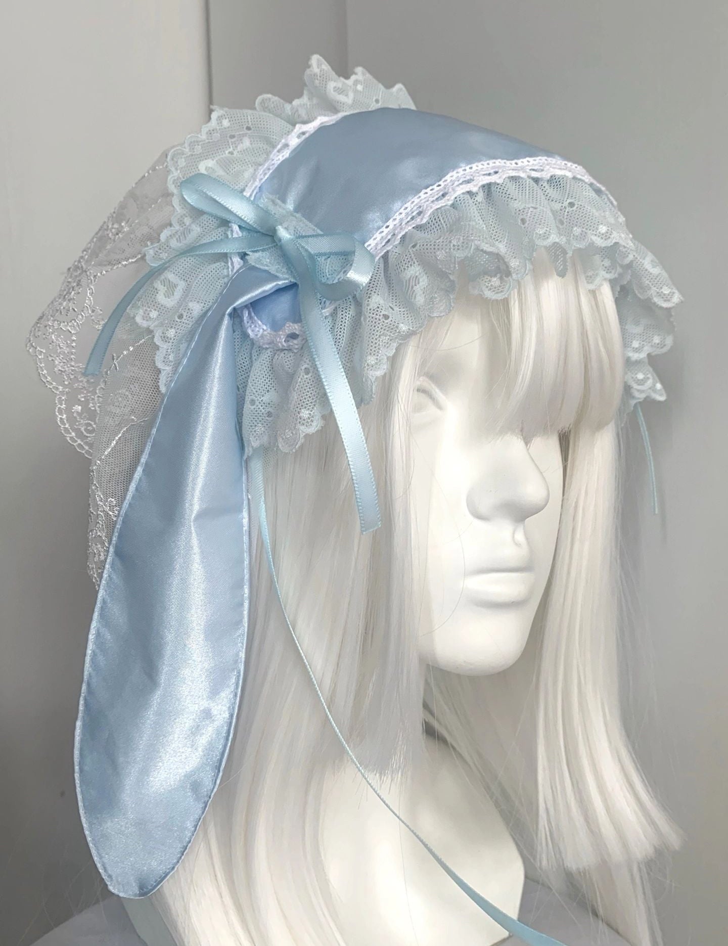 Get trendy with Blue version Handmade Pink Bunny Hat Headband -  available at Peiliee Shop. Grab yours for $21.90 today!