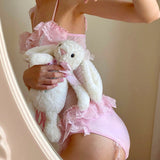 Get trendy with [Handmade Lingerie] Love my rosy cheeks - Lace Bodysuit -  available at Peiliee Shop. Grab yours for $36 today!