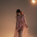 Get trendy with [Rose Island] Sunset Rose Robe Light Bikini Outer Beach wear -  available at Peiliee Shop. Grab yours for $65 today!