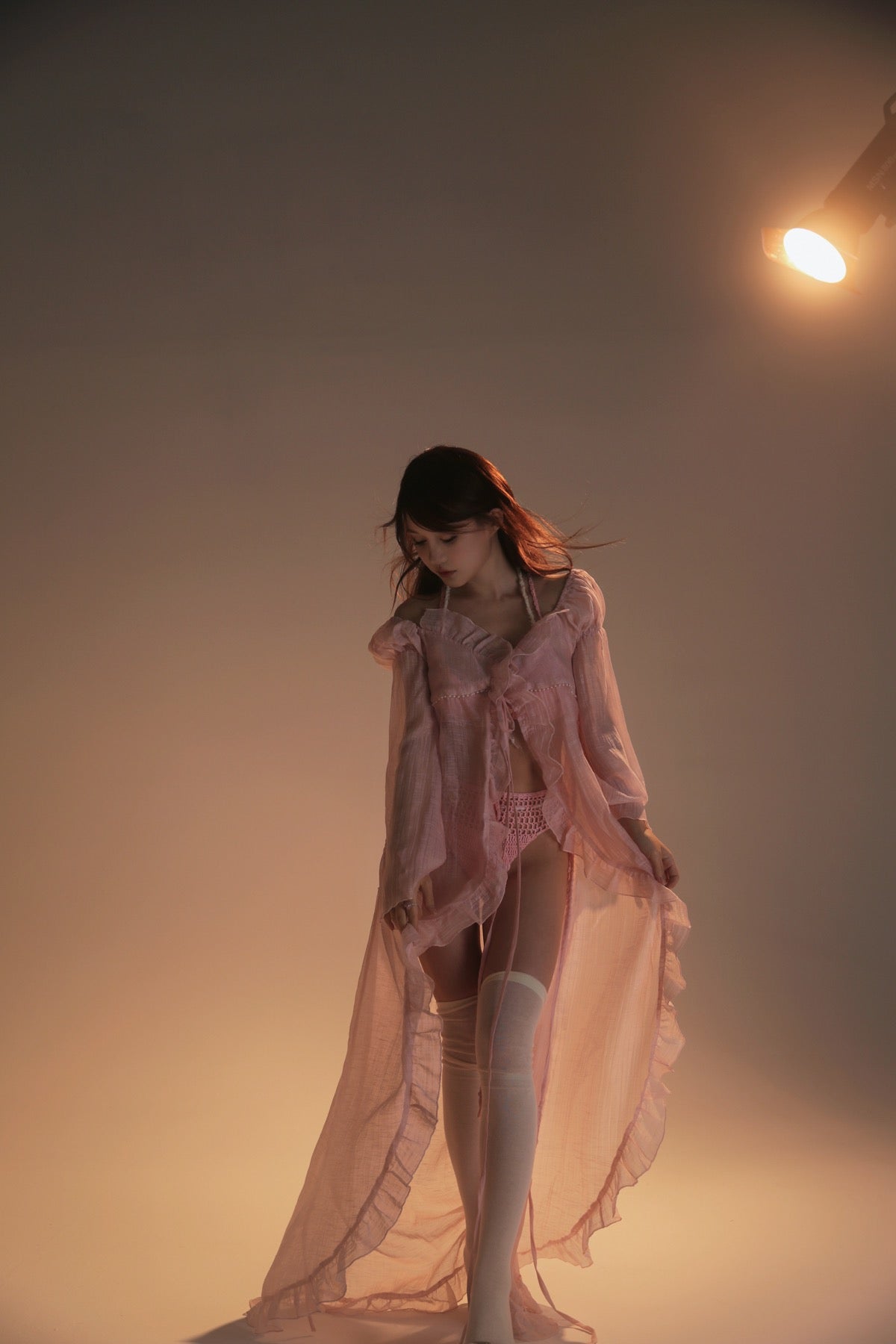 Get trendy with [Rose Island] Sunset Rose Robe Light Bikini Outer Beach wear -  available at Peiliee Shop. Grab yours for $65 today!