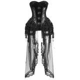 Get trendy with [Blood Supply]Alice Dark Gothic Corset and Lace-up Set (Black) - Clothing available at Peiliee Shop. Grab yours for $18 today!
