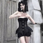 Get trendy with [Blood Supply]Alice Dark Gothic Corset Dress - Clothing available at Peiliee Shop. Grab yours for $18 today!