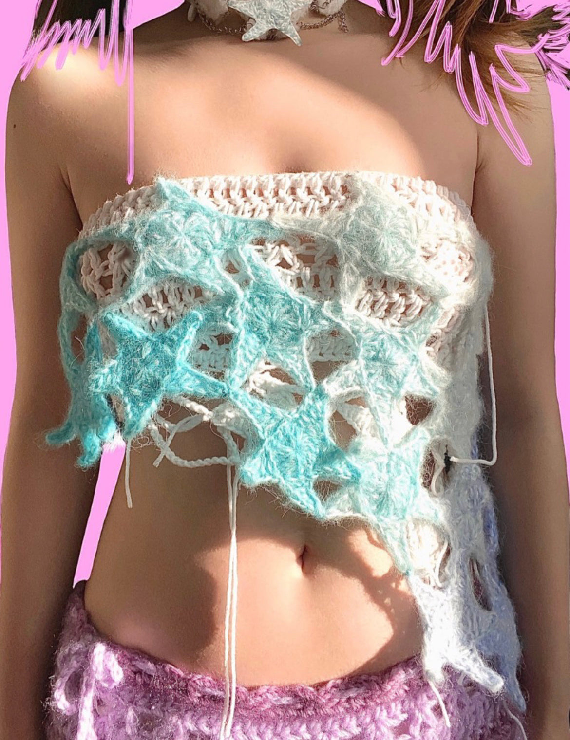 Get trendy with [Customized Handmade] You are the night, you are the light. Handmade knitted crop top skirt set -  available at Peiliee Shop. Grab yours for $39.90 today!