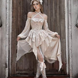 Get trendy with [Blood Supply]Classical court gorgeous lantern sleeve dress - Clothing available at Peiliee Shop. Grab yours for $64 today!