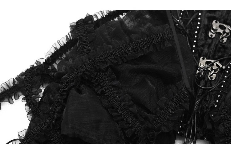 Get trendy with [Blood Supply]Alice Dark Gothic Corset Dress - Clothing available at Peiliee Shop. Grab yours for $18 today!