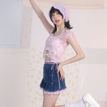 Get trendy with [Rose Island]Dreamy Mesh Lace Dress Set - Dress available at Peiliee Shop. Grab yours for $39 today!